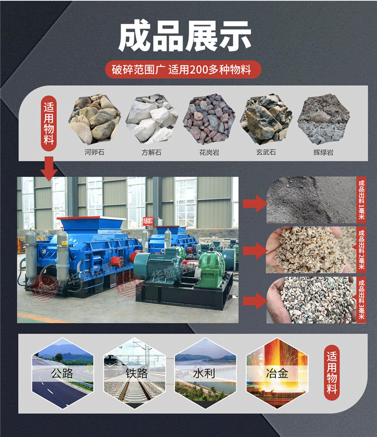 對輥制砂機適應(yīng)物料